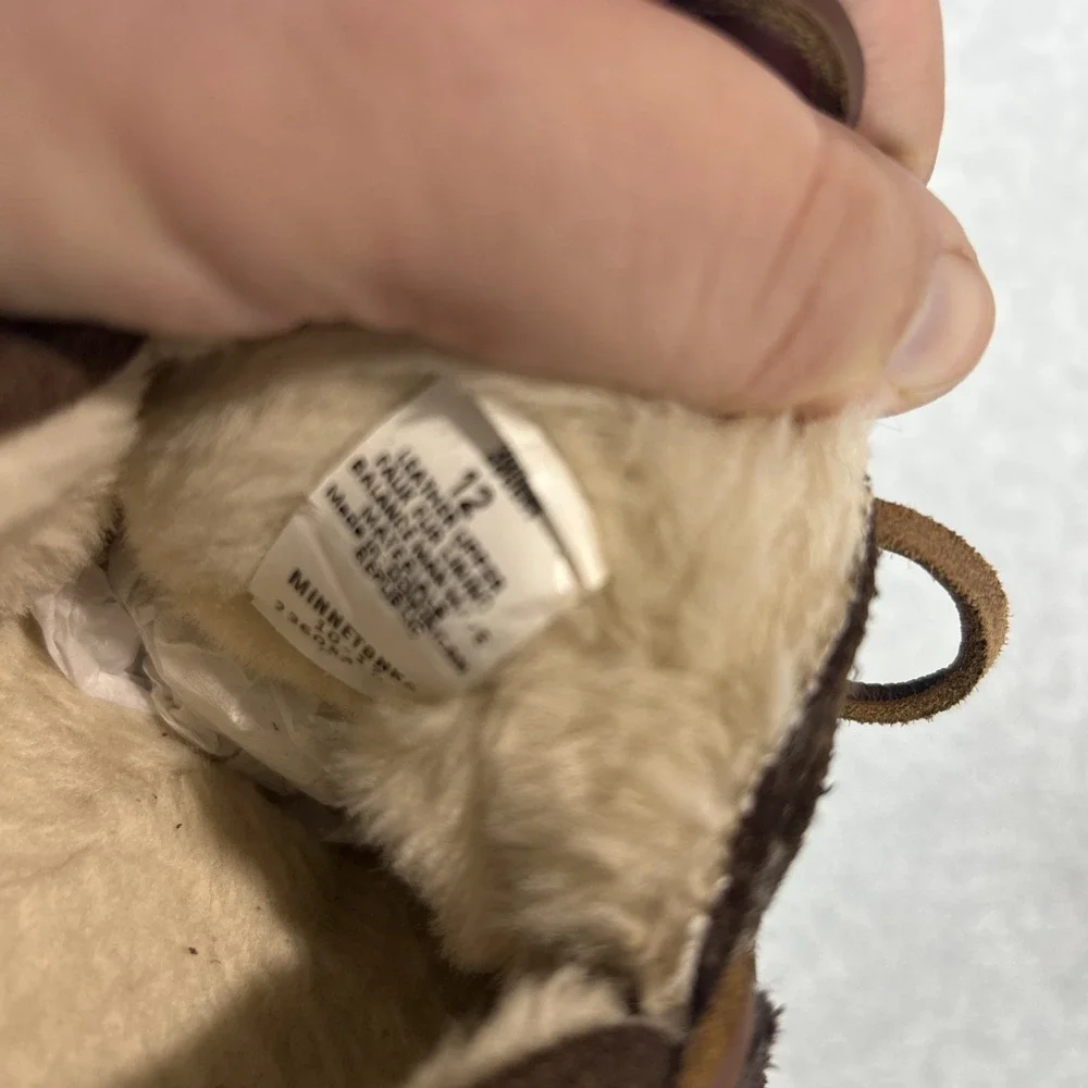 Men's Minnetonka Essential Hardsole Brown Ruff Size 12
